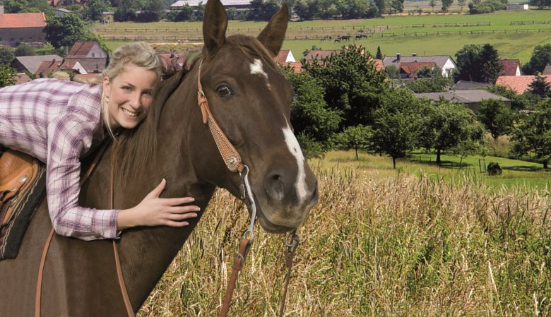 Pferd Pferd mit Reiterin