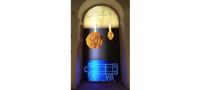 Historama Ausstellung vom Grundriss des Sankt Fabianstiftes im Historame in Hornbach