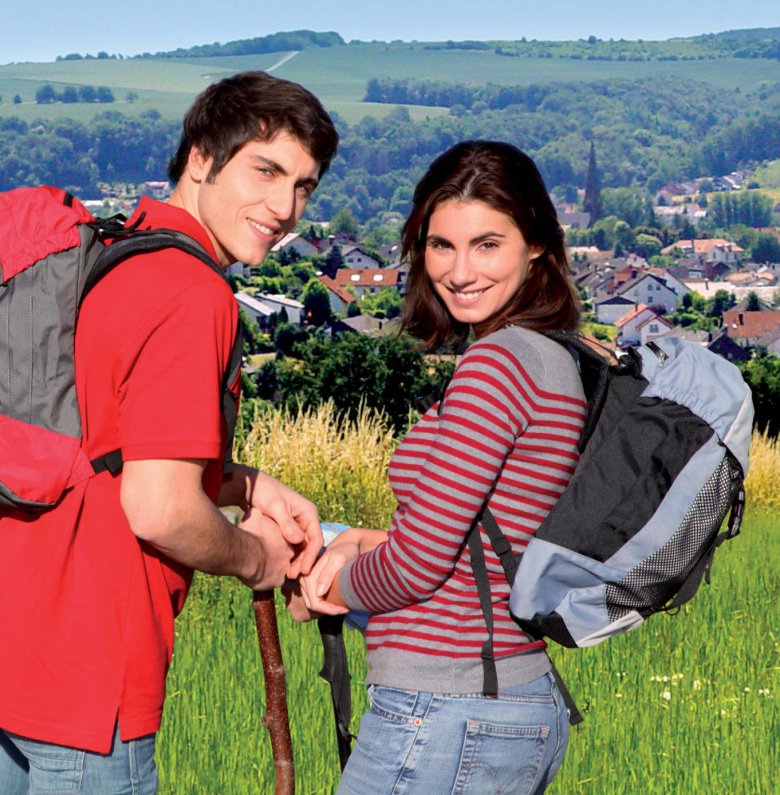 Wandern Mann und Frau wandern